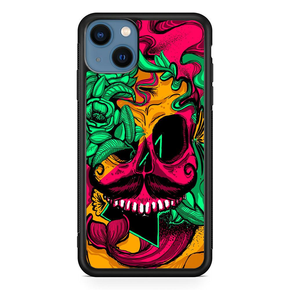 Pirates Skull Artistic Art iPhone 15 Case-Rubber Black (2D Case)-Oxvistore
