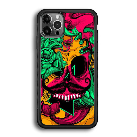 Pirates Skull Artistic Art iPhone 12 Pro Max Case-Rubber White (2D Case)-Oxvistore