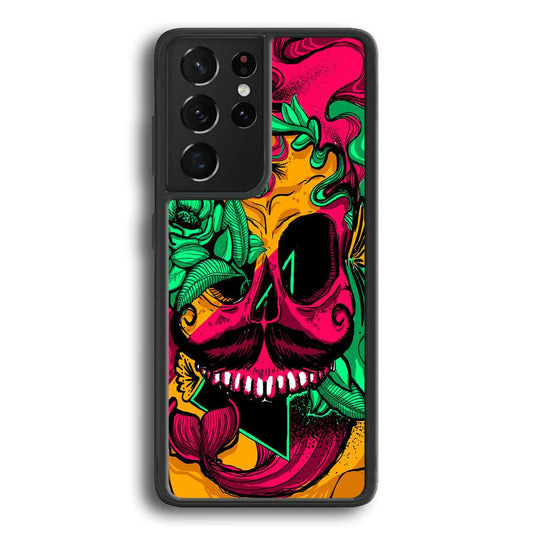 Pirates Skull Artistic Art Samsung Galaxy S21 Ultra Case-Rubber Black (2D Case)-Oxvistore