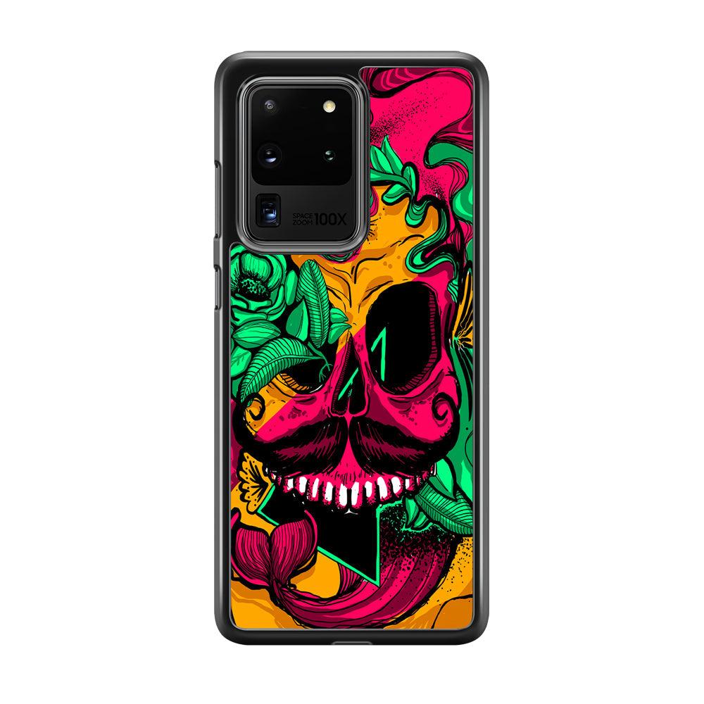 Pirates Skull Artistic Art Samsung Galaxy S20 Ultra Case-Rubber Black (2D Case)-Oxvistore