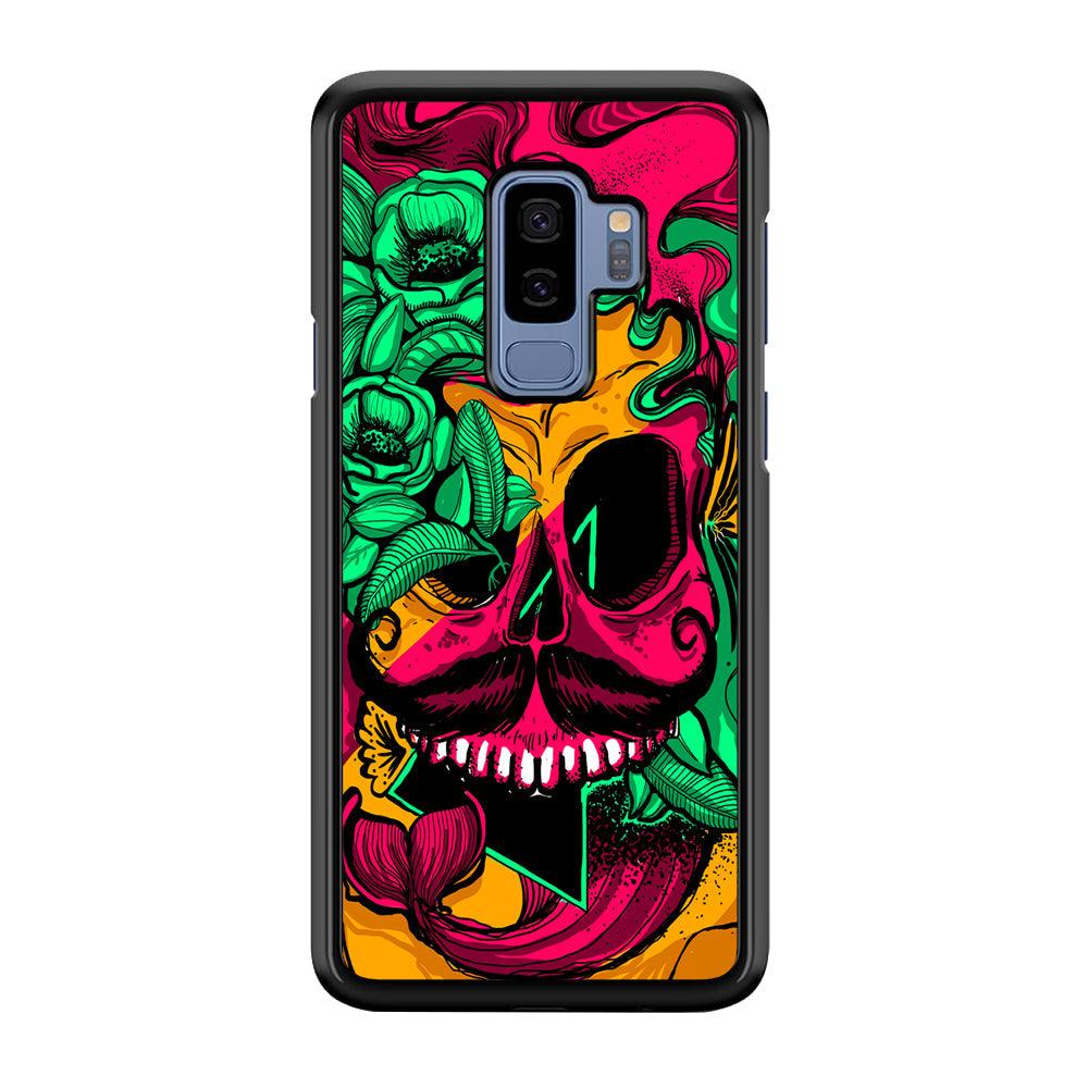 Pirates Skull Artistic Art Samsung Galaxy S9 Plus Case-Rubber Black (2D Case)-Oxvistore