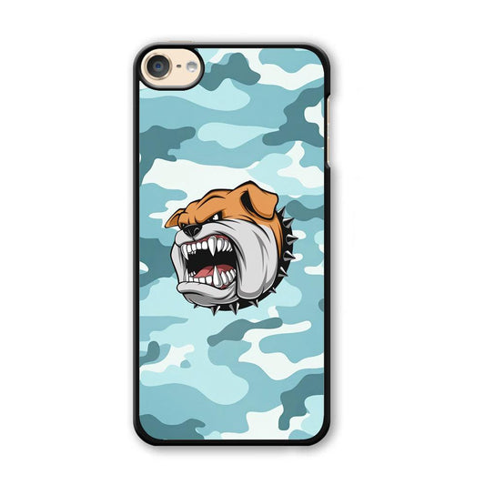 Pitbull Dog in Light Blue Camo iPod Touch 6 Case-Plastic Black (2D Case)-Oxvistore