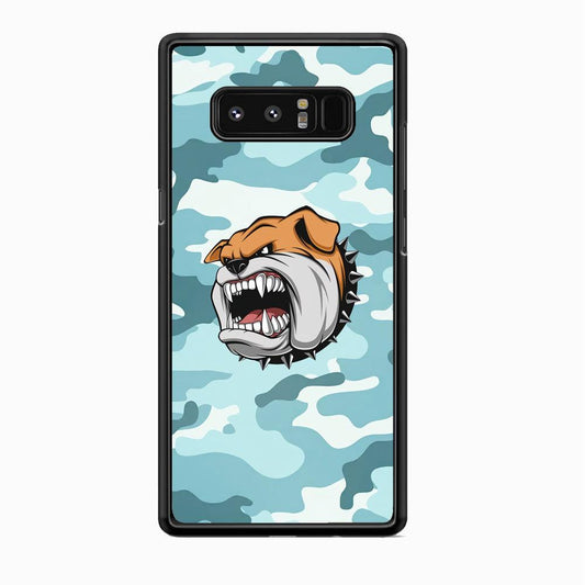 Pitbull Dog in Light Blue Camo Samsung Galaxy Note 8 Case-Rubber Black (2D Case)-Oxvistore