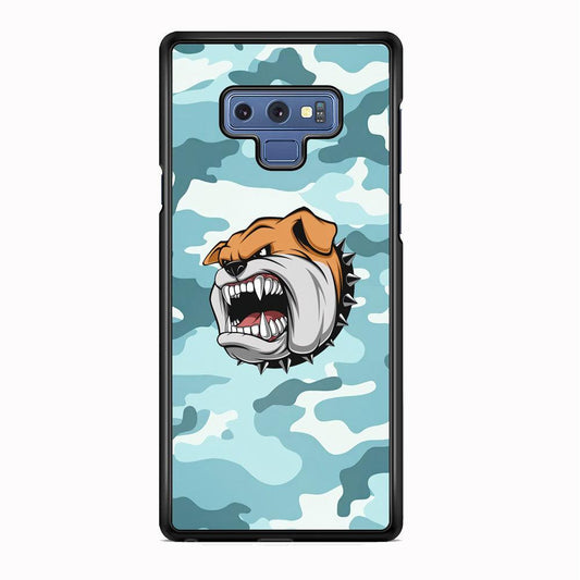 Pitbull Dog in Light Blue Camo Samsung Galaxy Note 9 Case-Rubber Black (2D Case)-Oxvistore