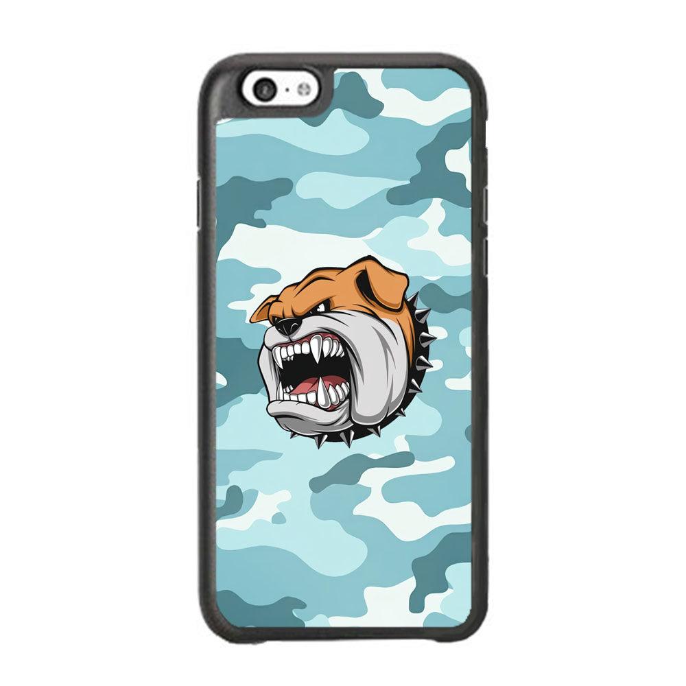 Pitbull Dog in Light Blue Camo iPhone 6 Plus | 6s Plus Case-Rubber Black (2D Case)-Oxvistore