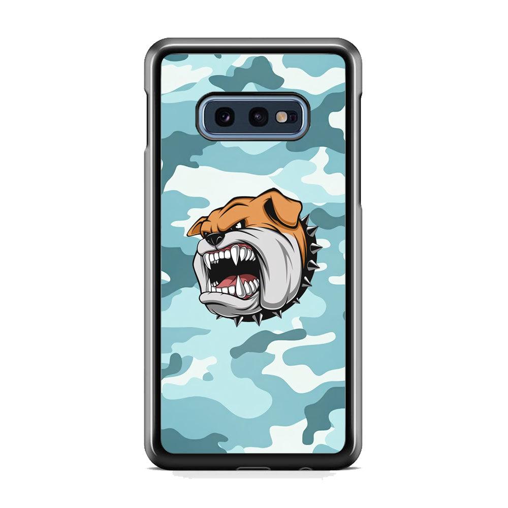 Pitbull Dog in Light Blue Camo Samsung Galaxy S10E Case-Rubber Black (2D Case)-Oxvistore