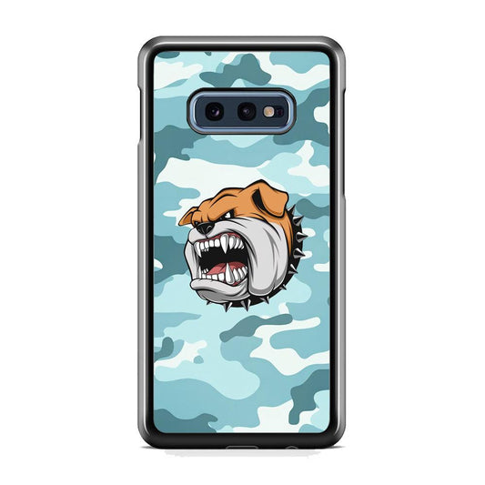 Pitbull Dog in Light Blue Camo Samsung Galaxy S10E Case-Rubber Black (2D Case)-Oxvistore