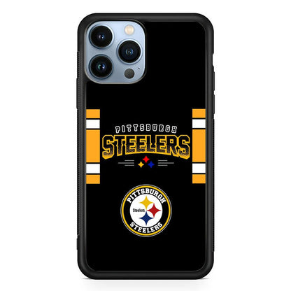 Pittsburgh Steelers Jersey on Black iPhone 15 Pro Max Case-Oxvistore