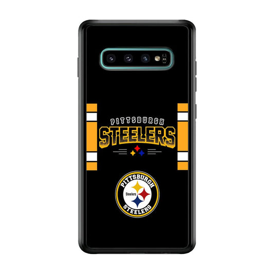 Pittsburgh Steelers Jersey on Black Samsung Galaxy S10 Case-Oxvistore