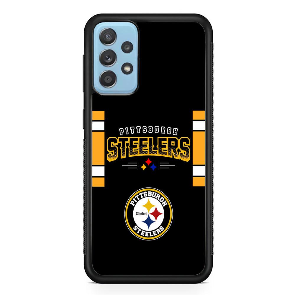 Pittsburgh Steelers Jersey on Black Samsung Galaxy A72 Case-Rubber Black (2D Case)-Oxvistore