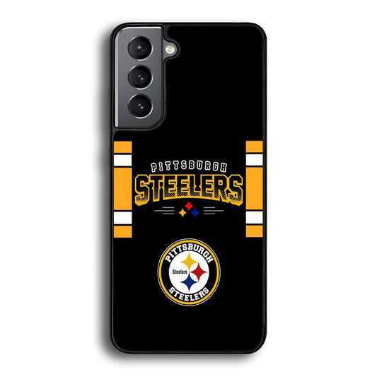 Pittsburgh Steelers Jersey on Black Samsung Galaxy S22 Plus Case-Rubber Black (2D Case)-Oxvistore