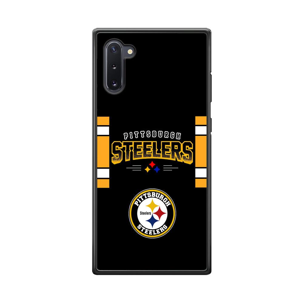 Pittsburgh Steelers Jersey on Black Samsung Galaxy Note 10 Case-Rubber Black (2D Case)-Oxvistore