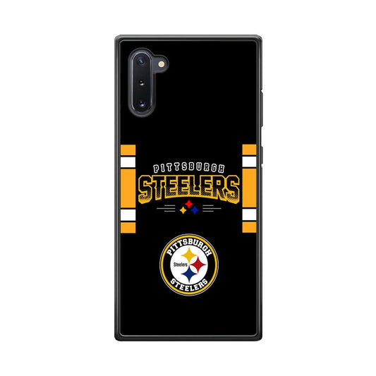 Pittsburgh Steelers Jersey on Black Samsung Galaxy Note 10 Case-Rubber Black (2D Case)-Oxvistore