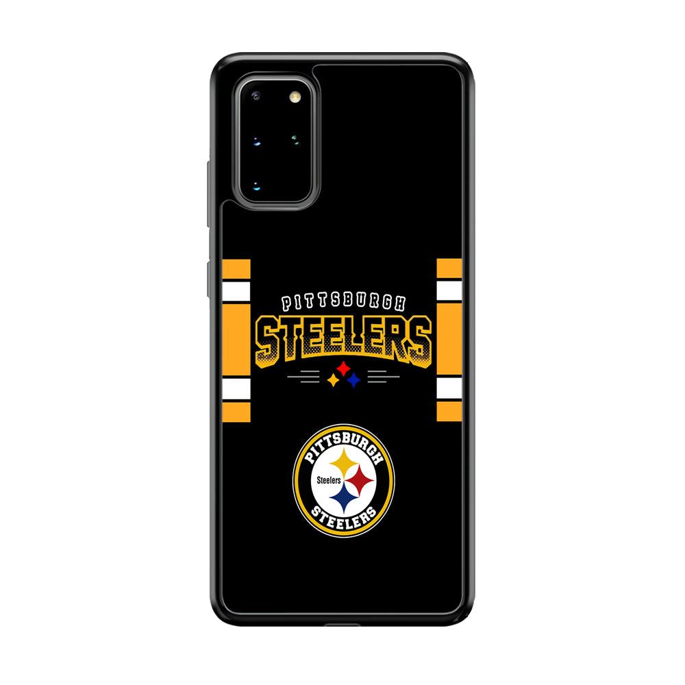 Pittsburgh Steelers Jersey on Black Samsung Galaxy S20 Plus Case-Rubber Black (2D Case)-Oxvistore