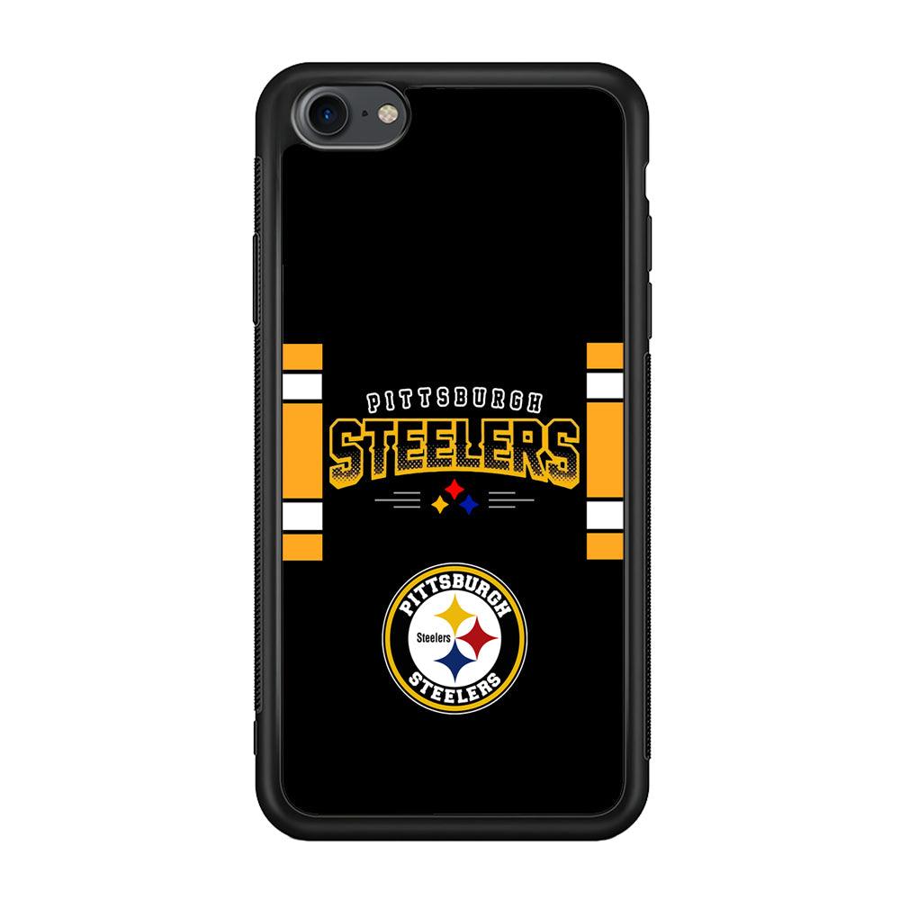Pittsburgh Steelers Jersey on Black iPhone 7 Case-Rubber Black (2D Case)-Oxvistore