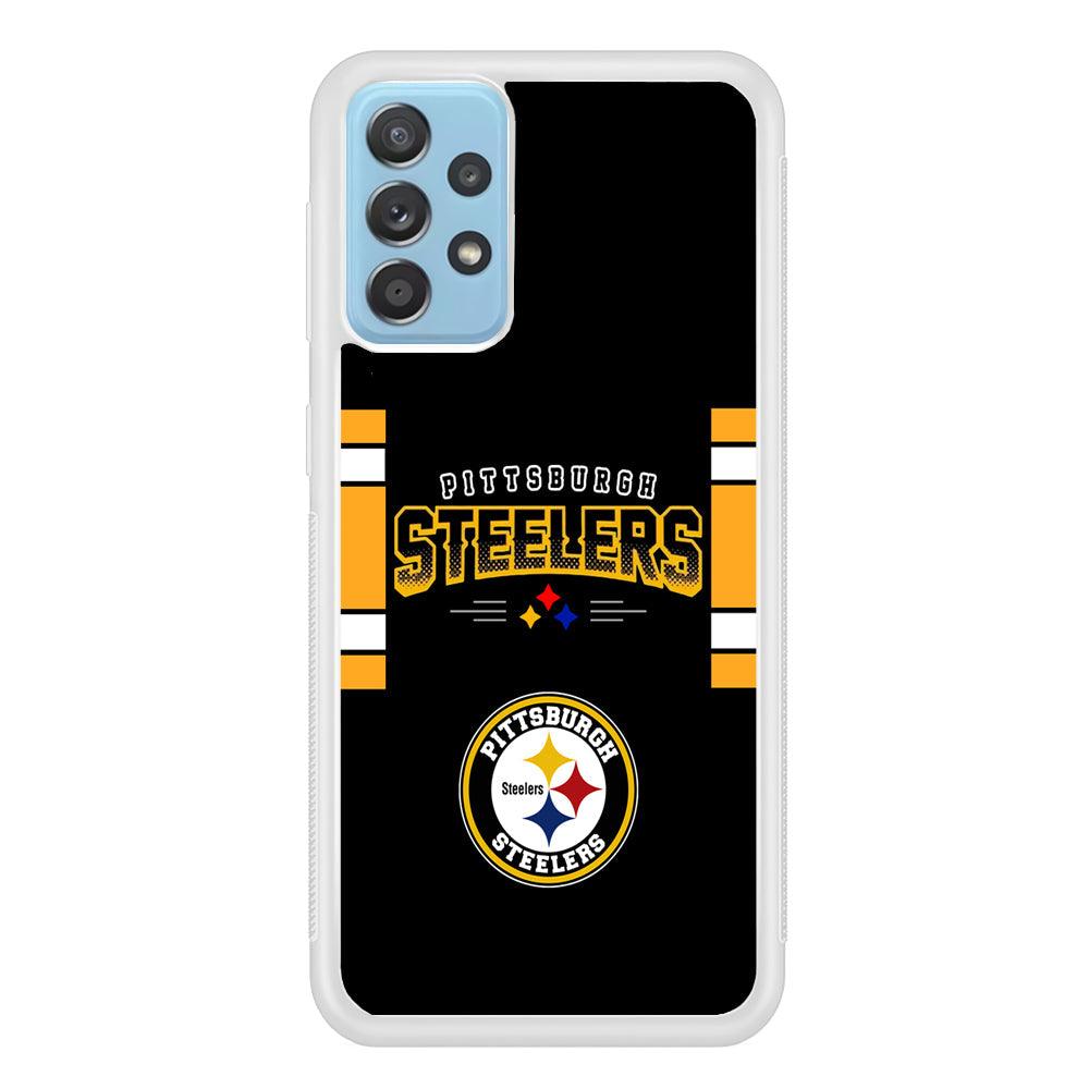 Pittsburgh Steelers Jersey on Black Samsung Galaxy A52 Case-Oxvistore