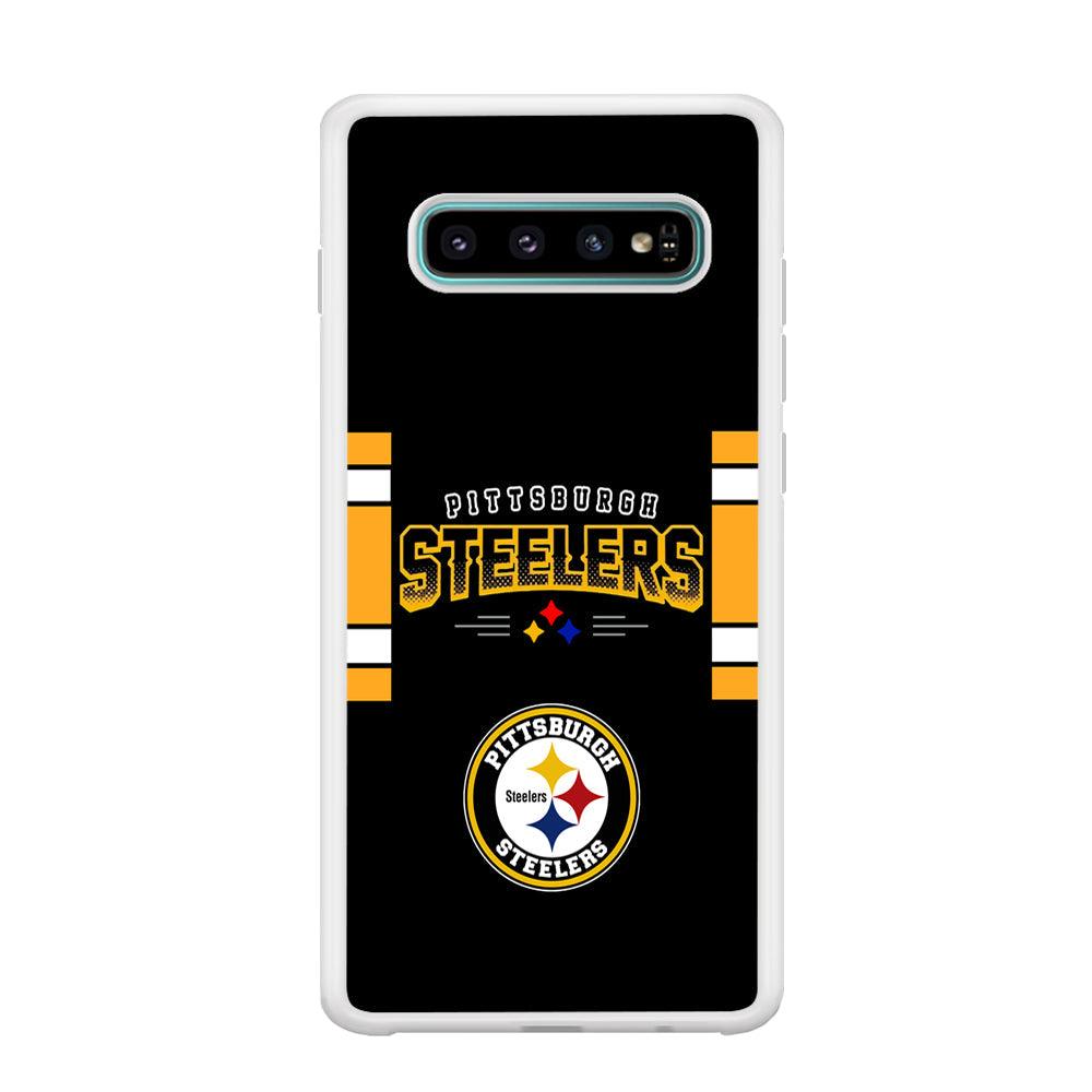 Pittsburgh Steelers Jersey on Black Samsung Galaxy S10 Plus Case-Oxvistore