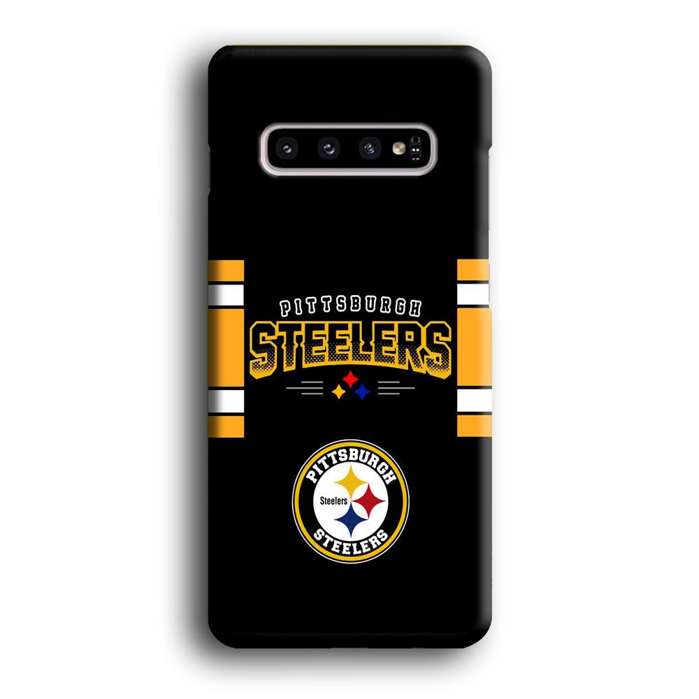 Pittsburgh Steelers Jersey on Black Samsung Galaxy S10 Plus Case-Oxvistore