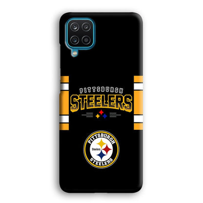 Pittsburgh Steelers Jersey on Black Samsung Galaxy A12 Case-Oxvistore