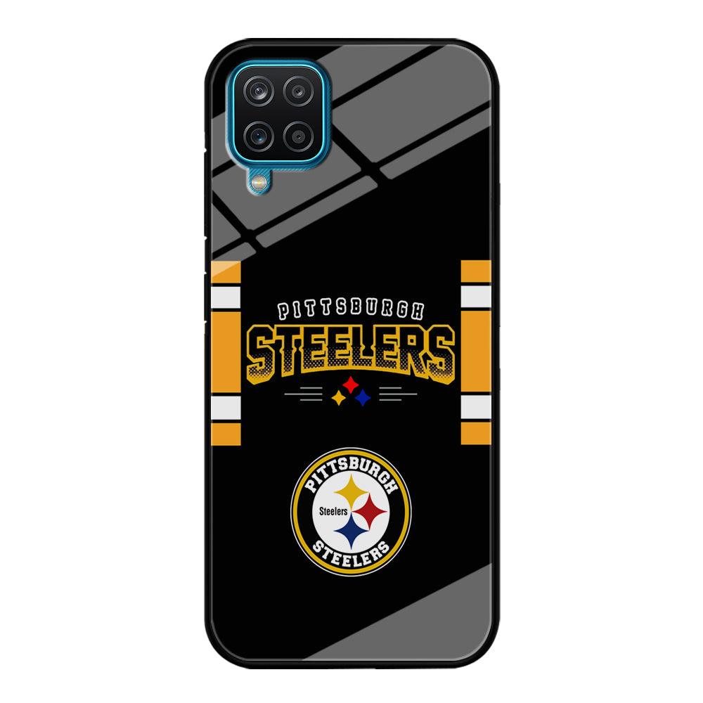 Pittsburgh Steelers Jersey on Black Samsung Galaxy A12 Case-Oxvistore