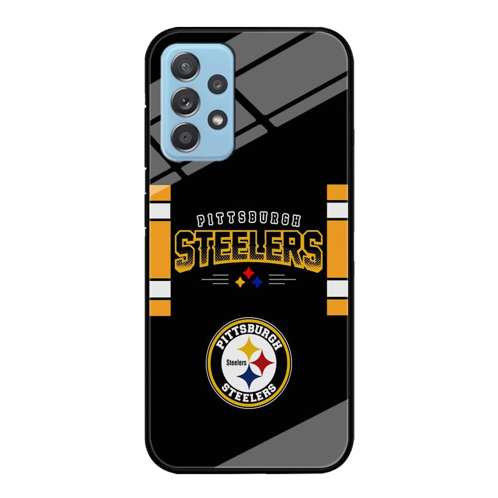 Pittsburgh Steelers Jersey on Black Samsung Galaxy A52 Case-Oxvistore