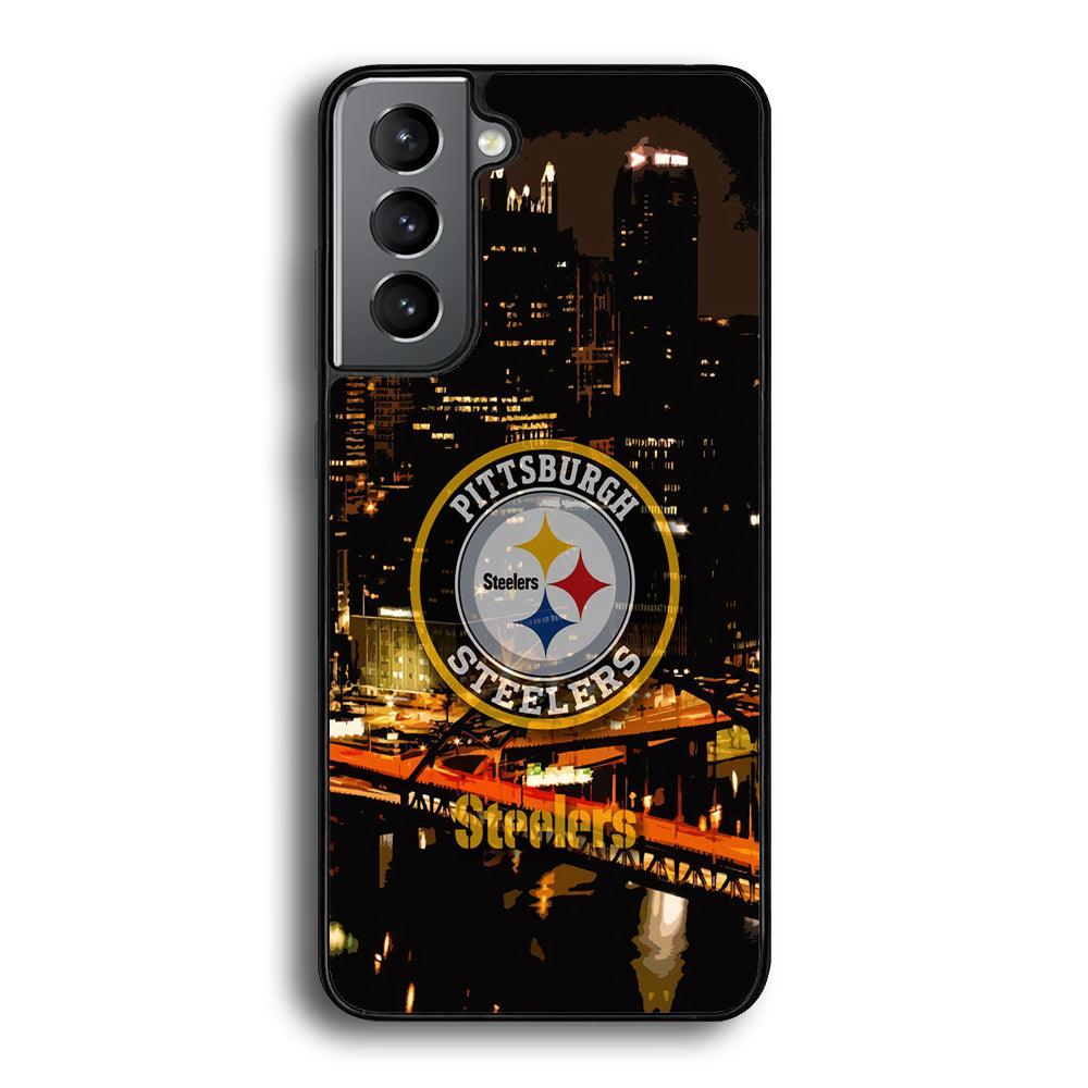 Pittsburgh Steelers The Dark Knight Samsung Galaxy S23 Case-Rubber Black (2D Case)-Oxvistore