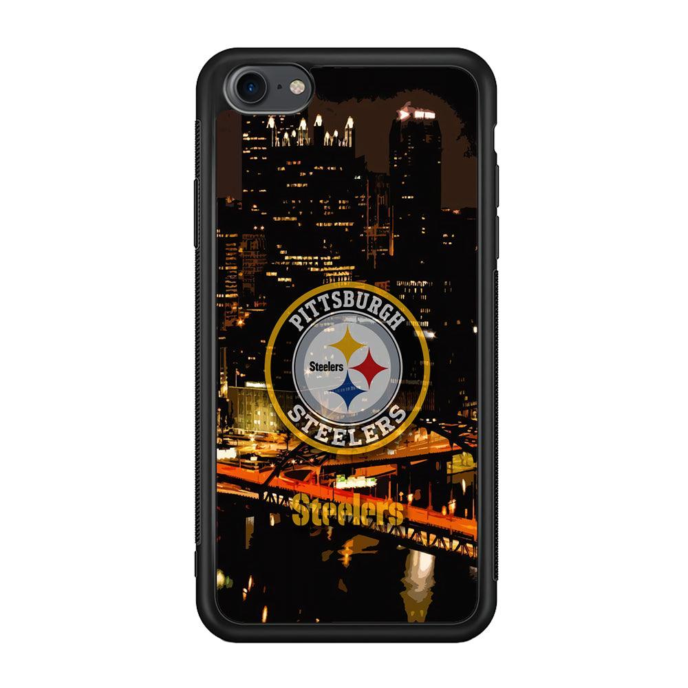 Pittsburgh Steelers The Dark Knight iPhone 8 Case-Rubber Black (2D Case)-Oxvistore