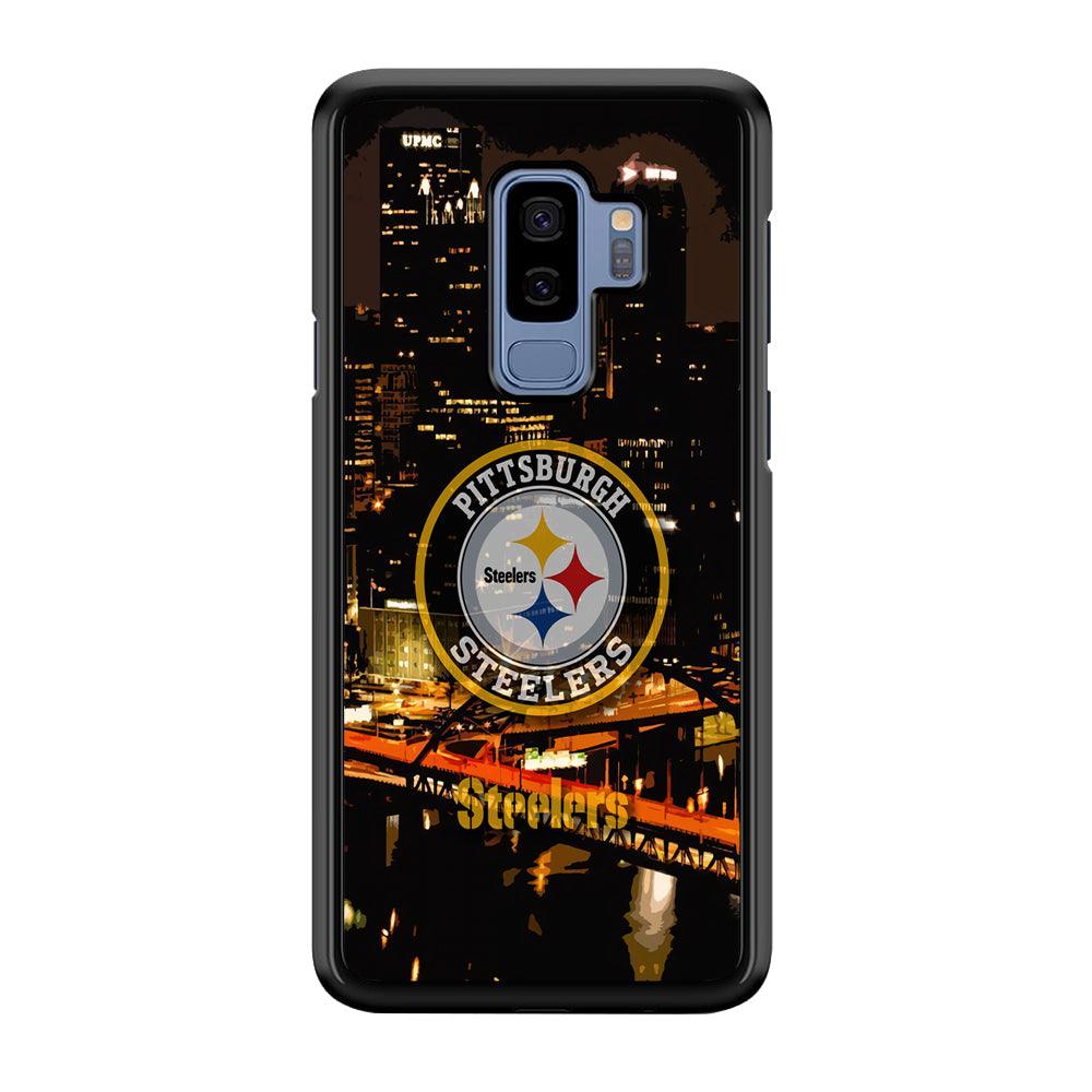 Pittsburgh Steelers The Dark Knight Samsung Galaxy S9 Plus Case-Rubber Black (2D Case)-Oxvistore
