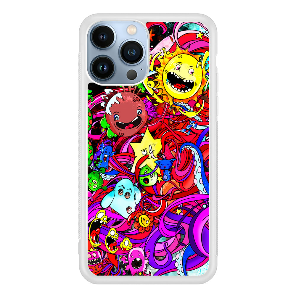 Planet Galaxy Doodle Art 2D Rubber Phone Case