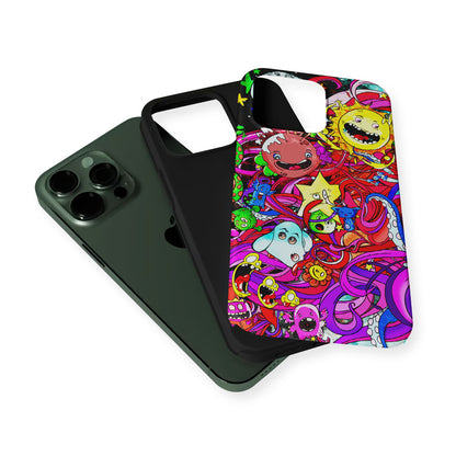 Planet Galaxy Doodle Art 2 in 1 Tough Phone Case