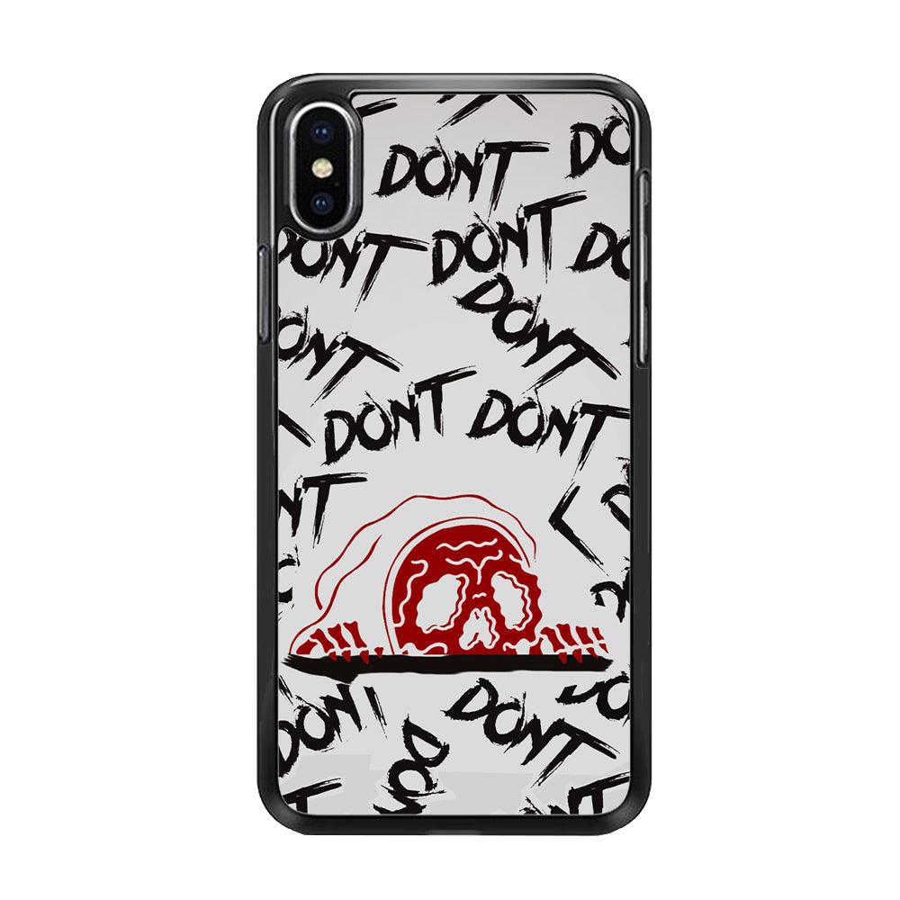 Please Don't Be Scare iPhone X Case-Rubber Black (2D Case)-Oxvistore