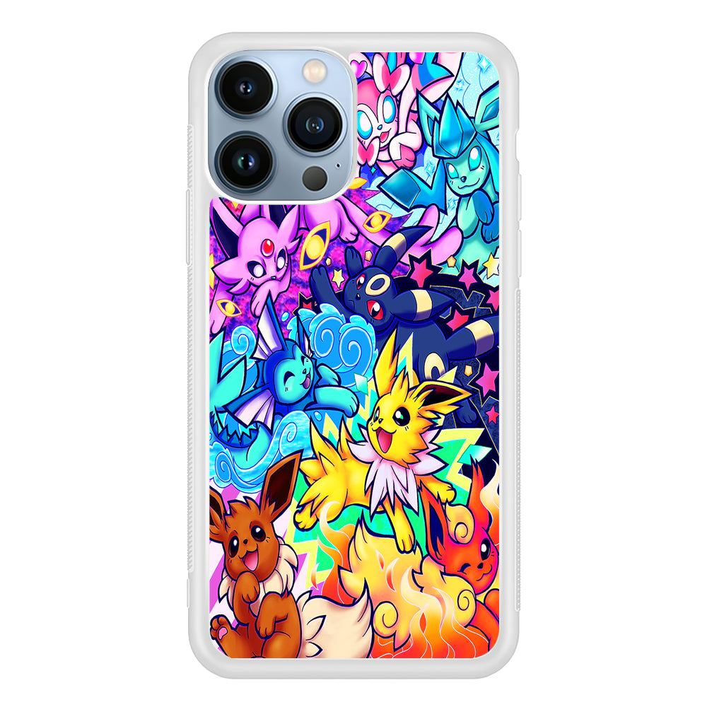 Pokemon Eevee Evolutions Art 2D Rubber Phone Case