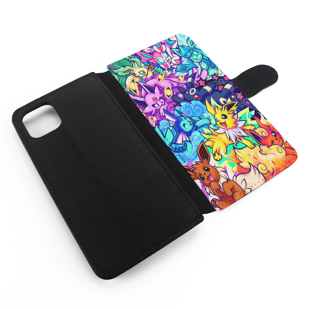 Pokemon Eevee Evolutions Art Flip Wallet Phone Case