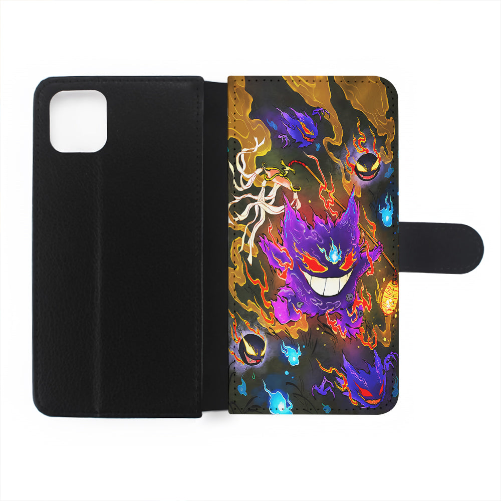 Pokemon Gengar Evolution Flip Wallet Phone Case