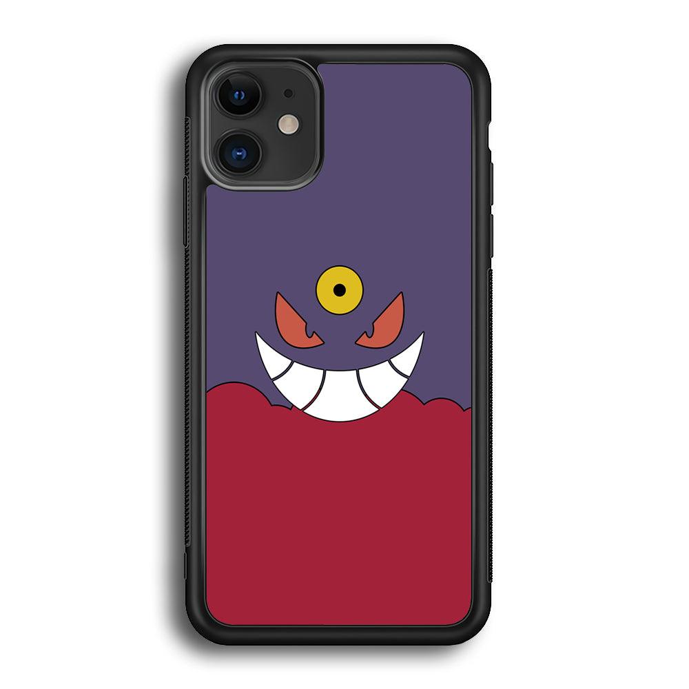 Pokemon Gengar Genuine Smile iPhone 11 Case-Rubber Black (2D Case)-Oxvistore
