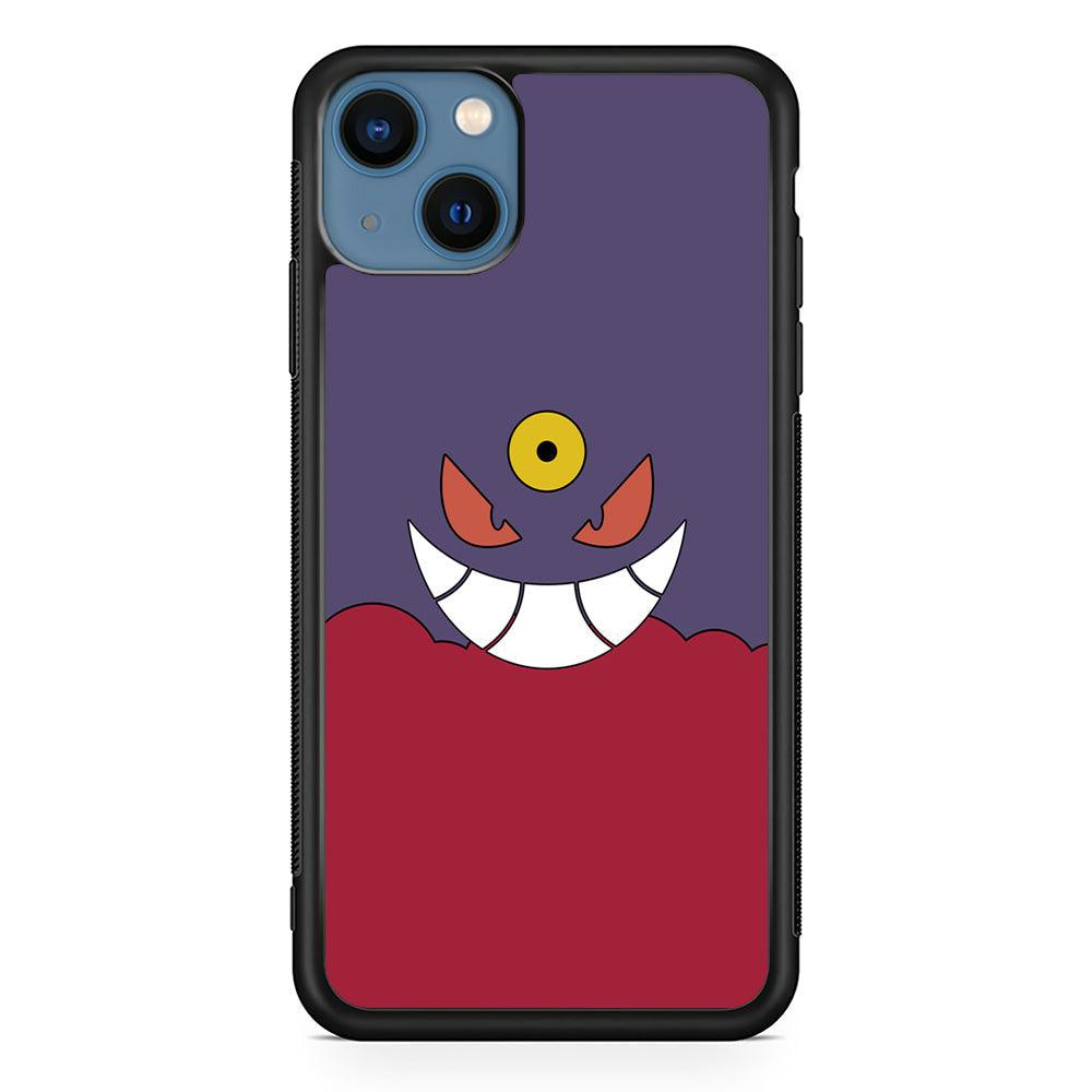 Pokemon Gengar Genuine Smile iPhone 13 Case-Rubber Black (2D Case)-Oxvistore