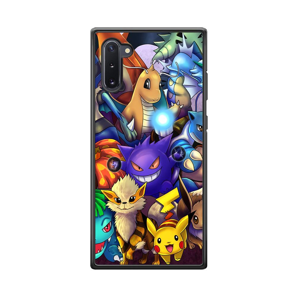 Pokemon Gengar Team in Action Samsung Galaxy Note 10 Case-Rubber Black (2D Case)-Oxvistore