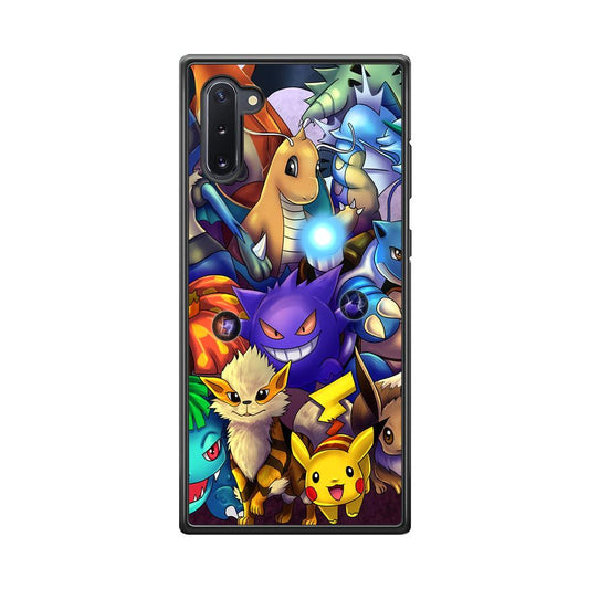 Pokemon Gengar Team in Action Samsung Galaxy Note 10 Case-Rubber Black (2D Case)-Oxvistore