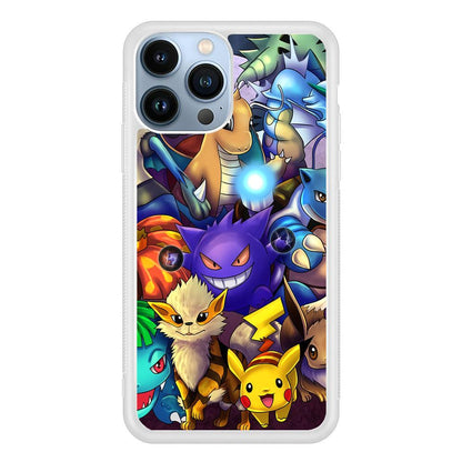 Pokemon Gengar Team in Action iPhone 15 Pro Max Case-Oxvistore