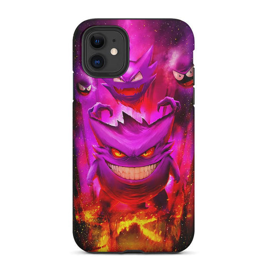 Pokemon Ghost Type Gengar 2 in 1 Tough Phone Case-Oxvistore