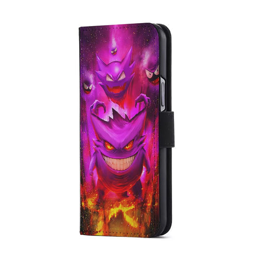Pokemon Ghost Type Gengar Flip Wallet Phone Case-Oxvistore