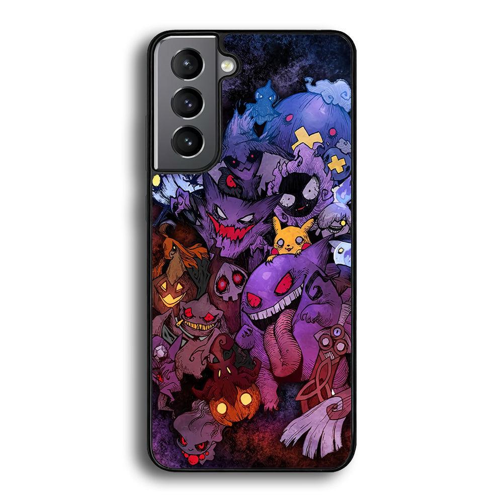 Pokemon Halloween Costume Gengar Samsung Galaxy S24 Plus Case-Rubber Black (2D Case)-Oxvistore