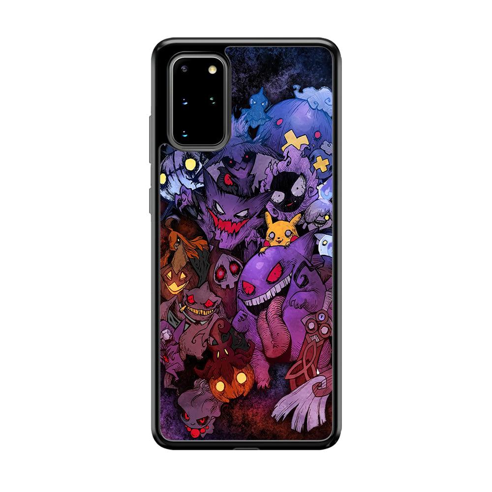 Pokemon Halloween Costume Gengar Samsung Galaxy S20 Plus Case-Rubber Black (2D Case)-Oxvistore