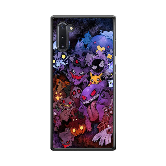 Pokemon Halloween Costume Gengar Samsung Galaxy Note 10 Case-Rubber Black (2D Case)-Oxvistore
