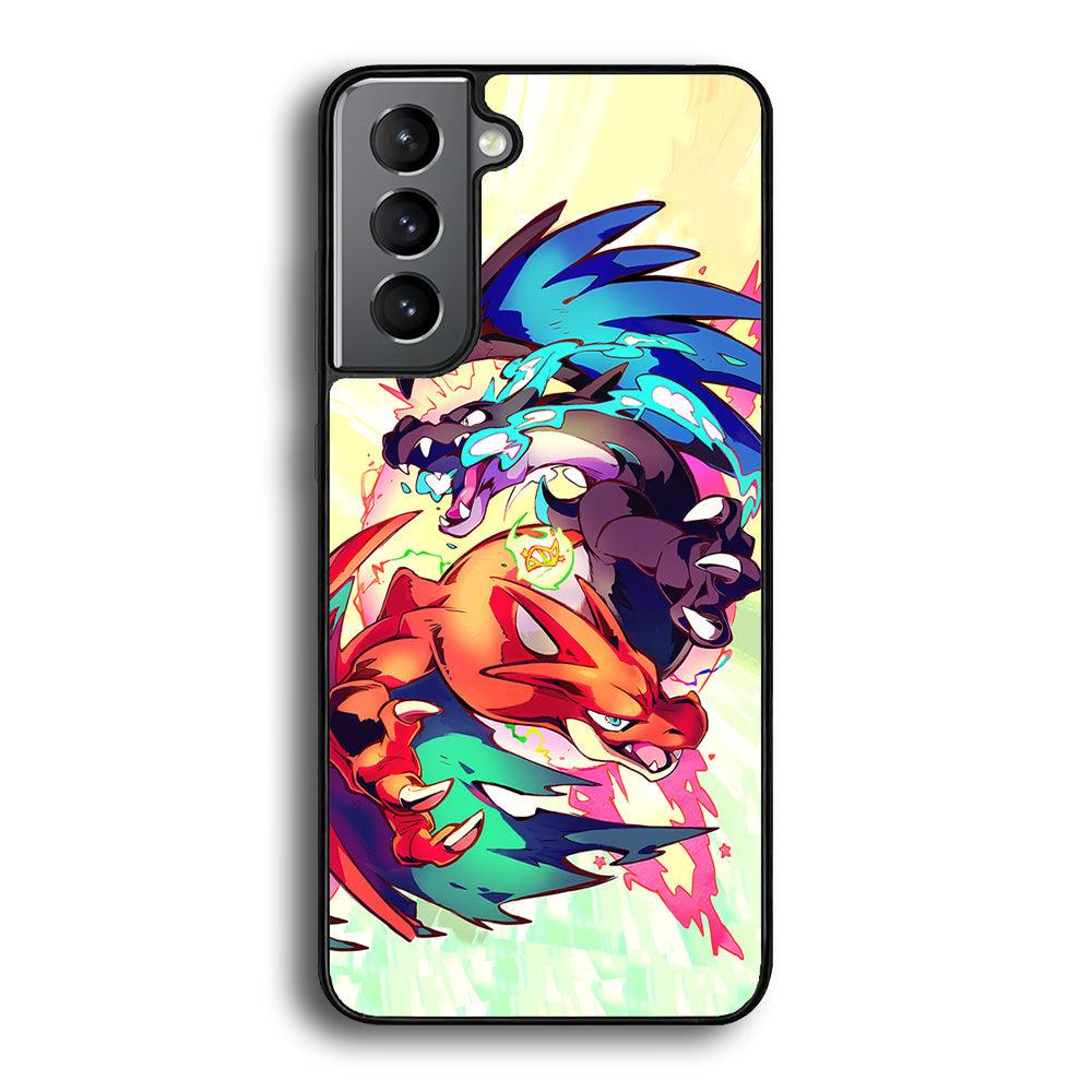 Pokemon Mega Charizard Heavy Punch Samsung Galaxy S24 Case-Rubber Black (2D Case)-Oxvistore