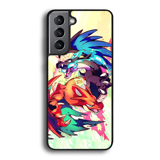 Pokemon Mega Charizard Heavy Punch Samsung Galaxy S24 Case-Rubber Black (2D Case)-Oxvistore