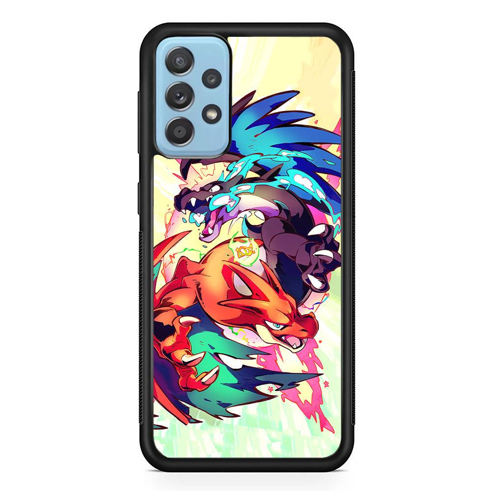 Pokemon Mega Charizard Heavy Punch Samsung Galaxy A52 Case-Rubber Black (2D Case)-Oxvistore