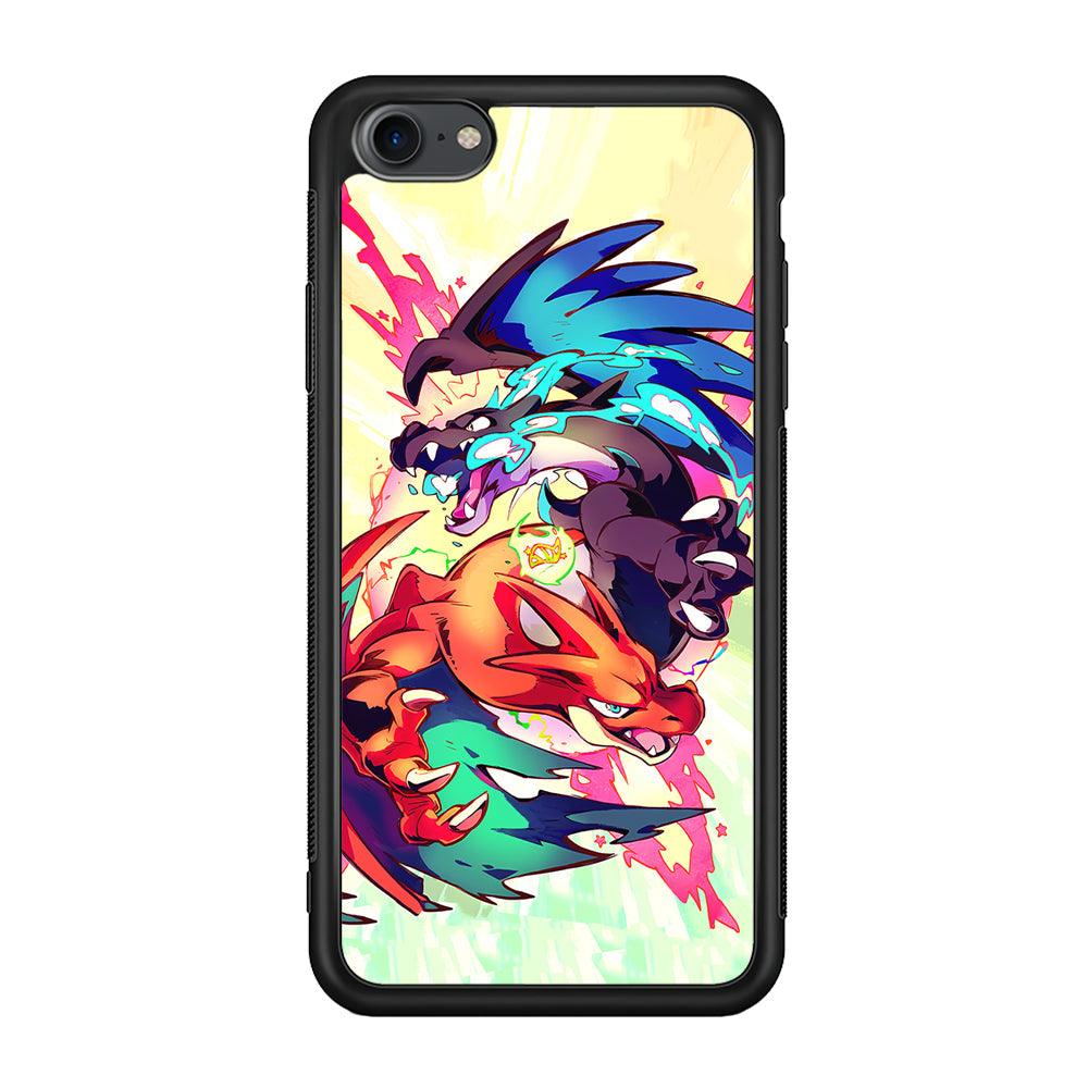 Pokemon Mega Charizard Heavy Punch iPhone 7 Case-Rubber Black (2D Case)-Oxvistore