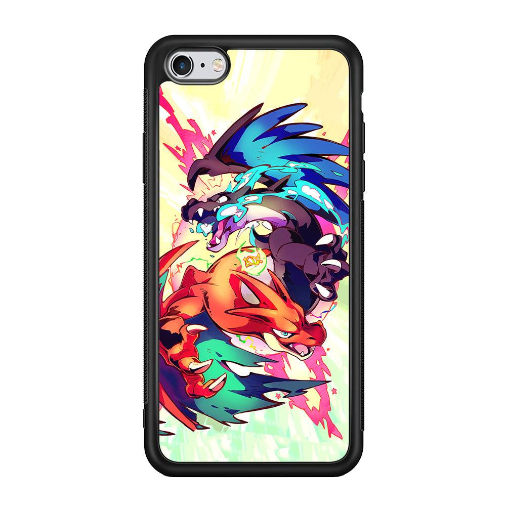Pokemon Mega Charizard Heavy Punch iPhone 6 Plus | 6s Plus Case-Rubber Black (2D Case)-Oxvistore