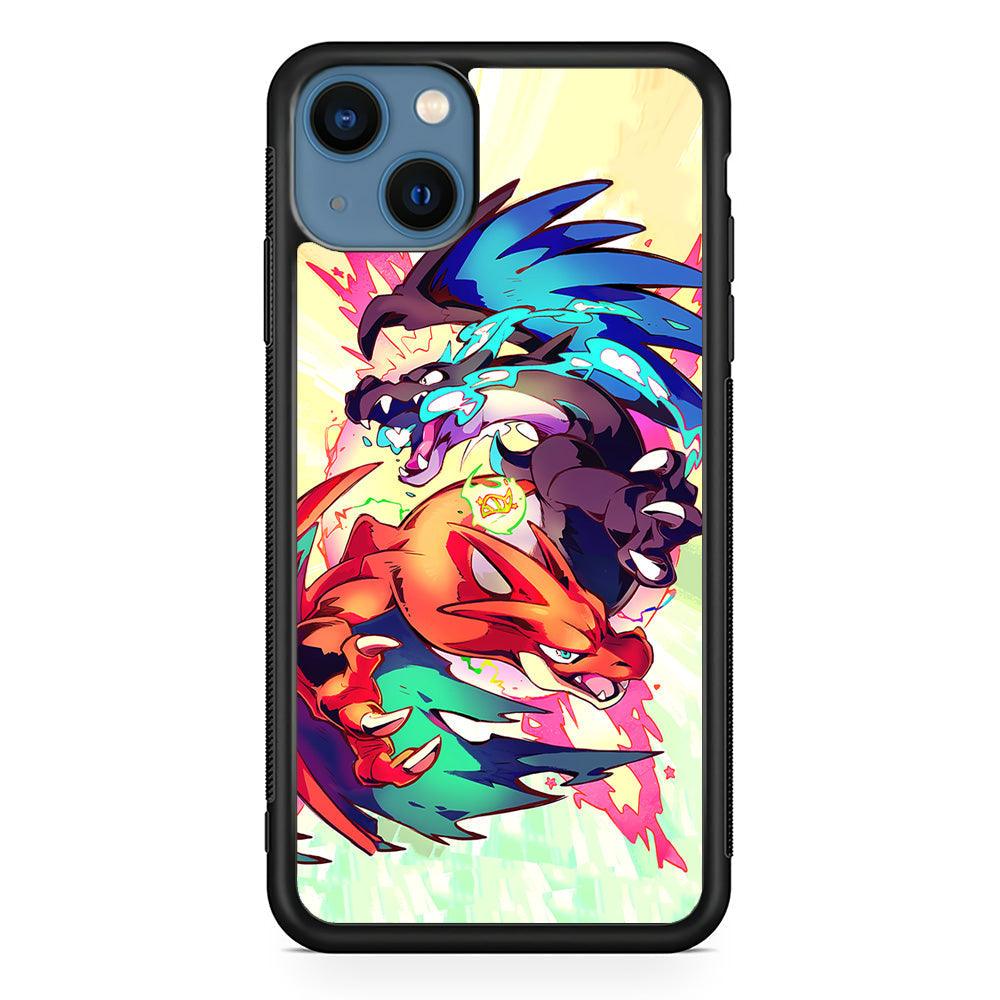 Pokemon Mega Charizard Heavy Punch iPhone 14 Case-Rubber Black (2D Case)-Oxvistore